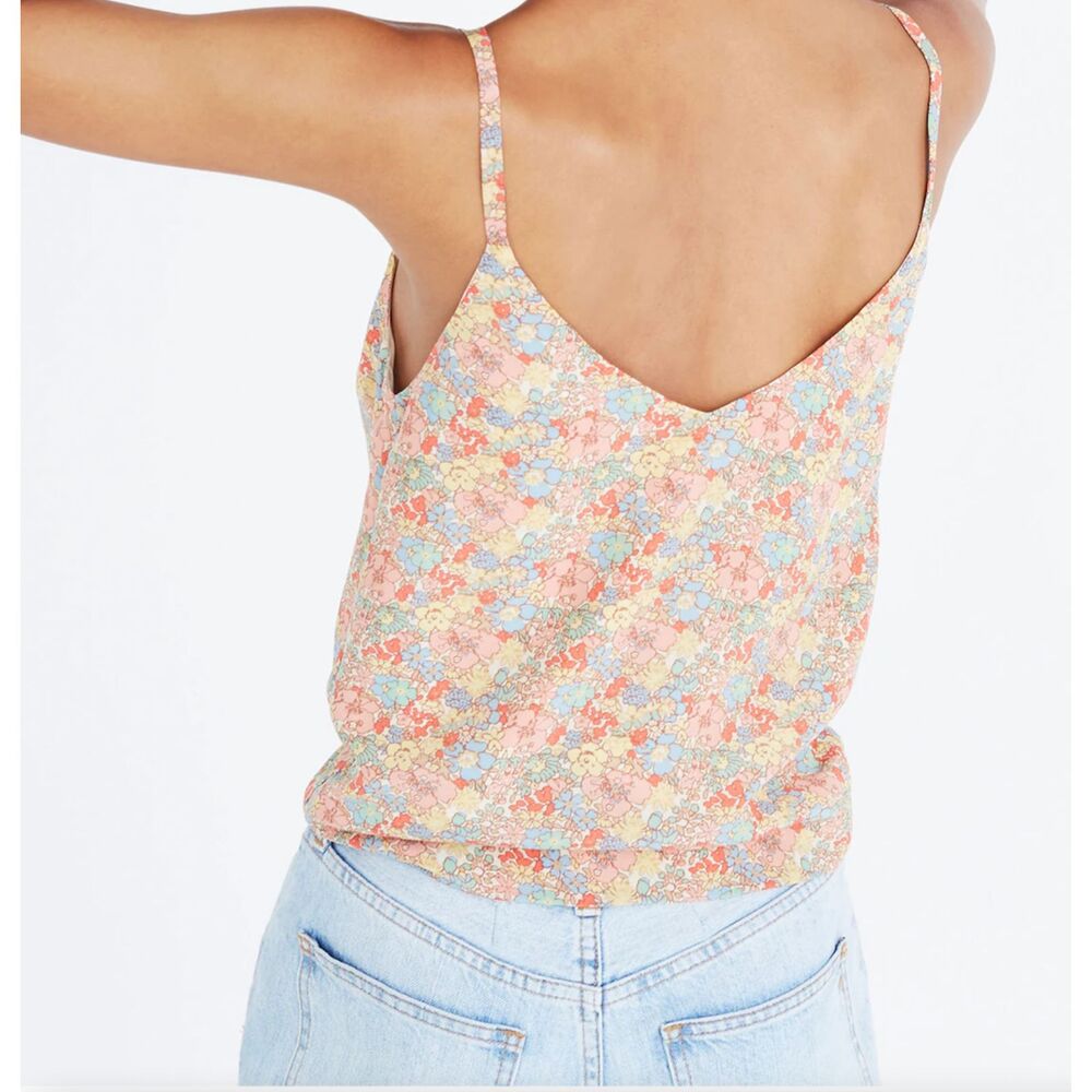MADEWELL Silk Cami Prairie Blossoms Ditsy Floral V-Neck Tank Top Womens 8